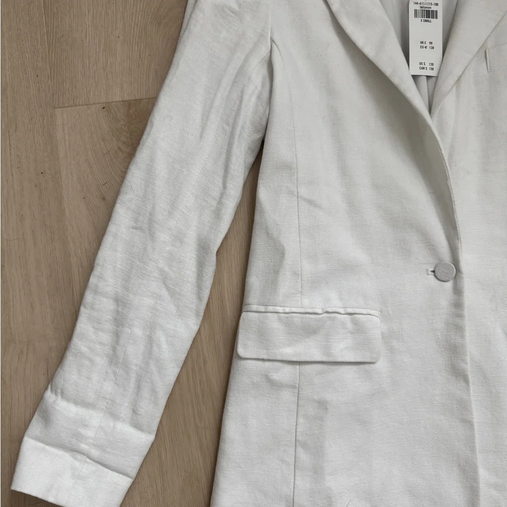 Abercrombie & Fitch NWT White Linen Blend Blazer - Picture 3 of 14